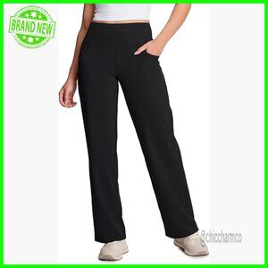 High Rise Wide Leg Yoga Pants with Pockets Travel Lounge Trousers